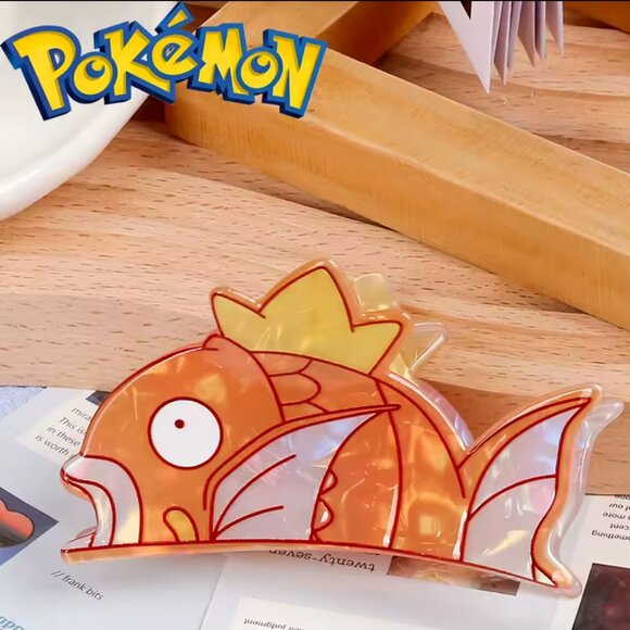 Magikarp Pokemon Cartoon Acrylic Hair Claw Orange Fish Clip - Picture 1 of 4